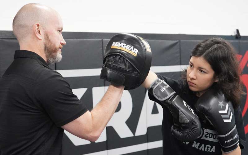 Teen student training at Krav Pro