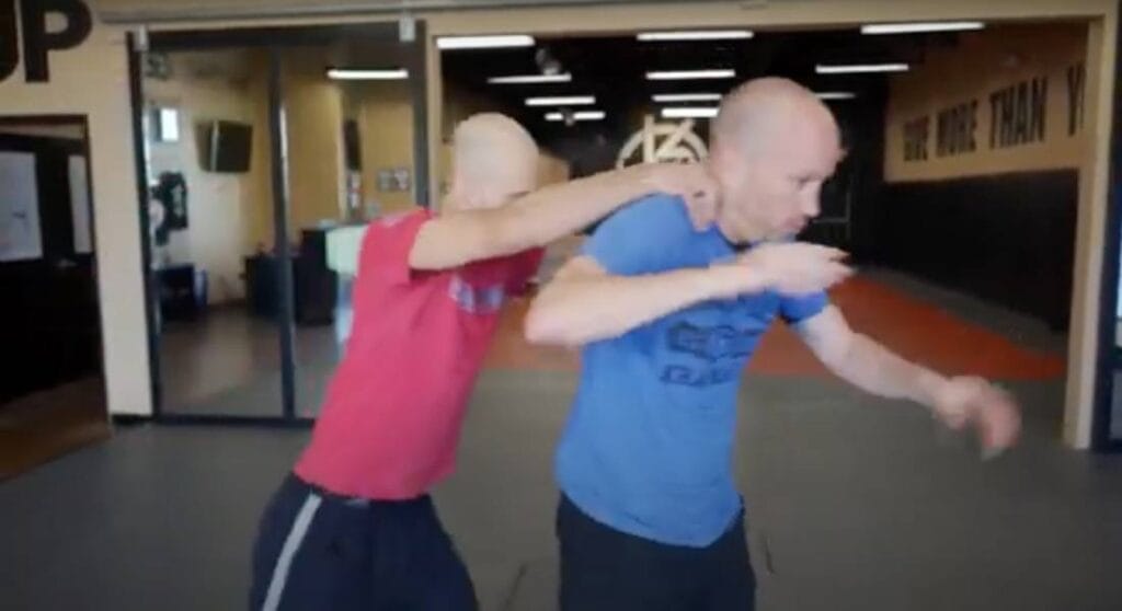 martial arts instructor demonstrating a technique