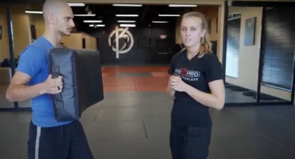 martial arts instructor demonstrating a technique